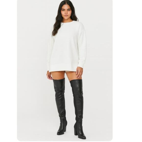 Dolce Vita SZ 8.5 Nikka Black Leather Over-The- Knee Boots Runs 1/2 size small - Picture 1 of 8